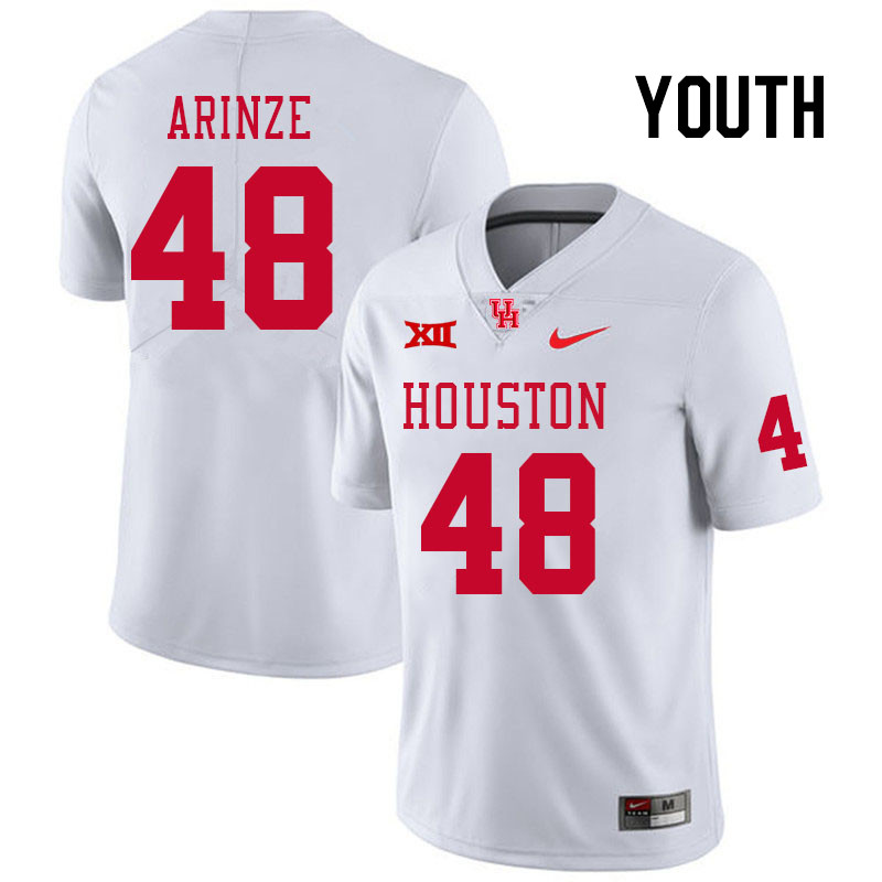 Youth #48 Kamsi Arinze Houston Cougars College Football Jerseys Stitched Sale-White